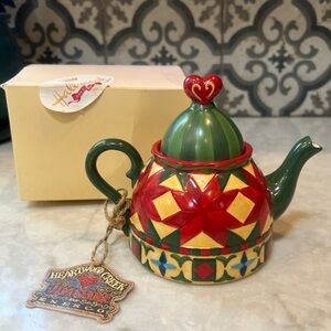 NWT-NEVER USED WITH ORIGINAL BOX 2004 Jim Shore Heartwood Teapot Candle